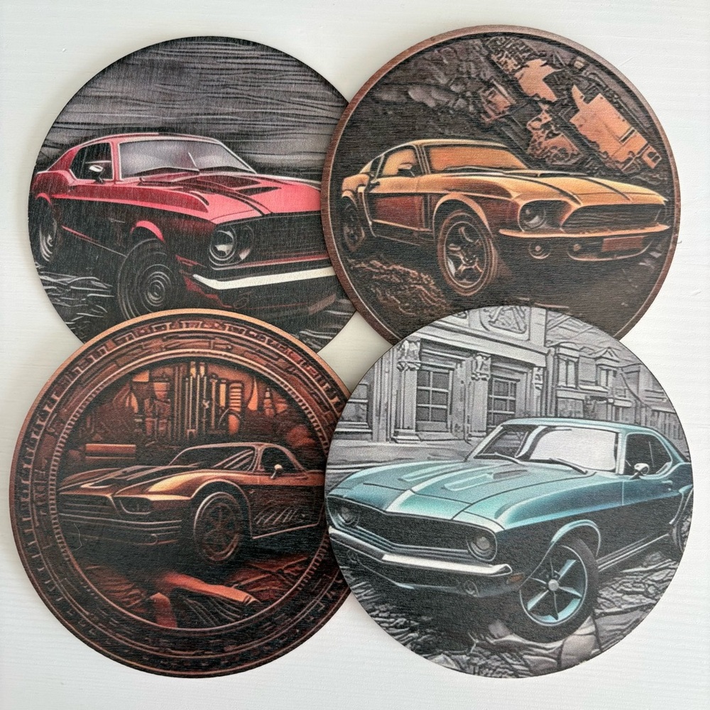 NWOT Mustang Coaster set